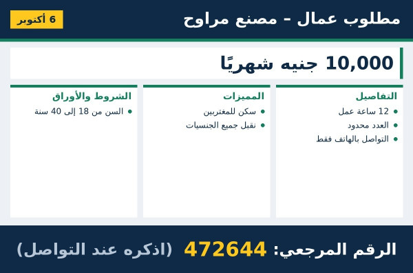 إعلان عن وظيفة شاغرة